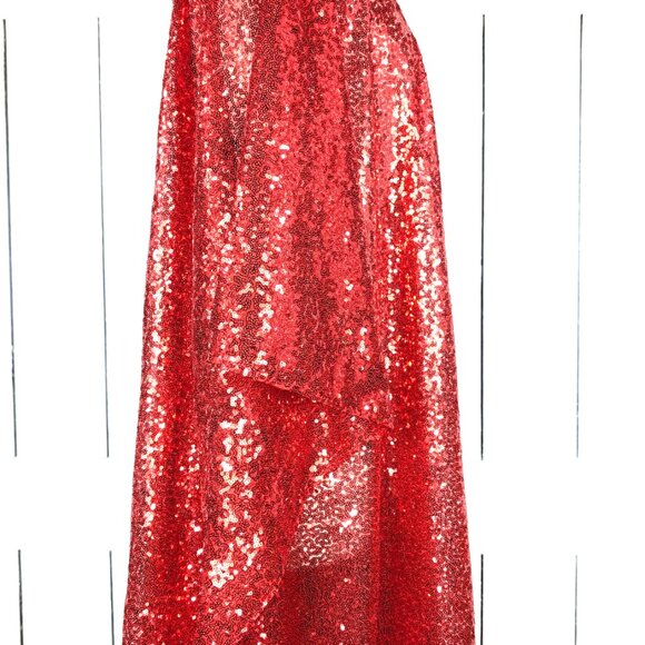 Red sequins kimono vneck caftan cover up tunic dress - Picture 4 of 5